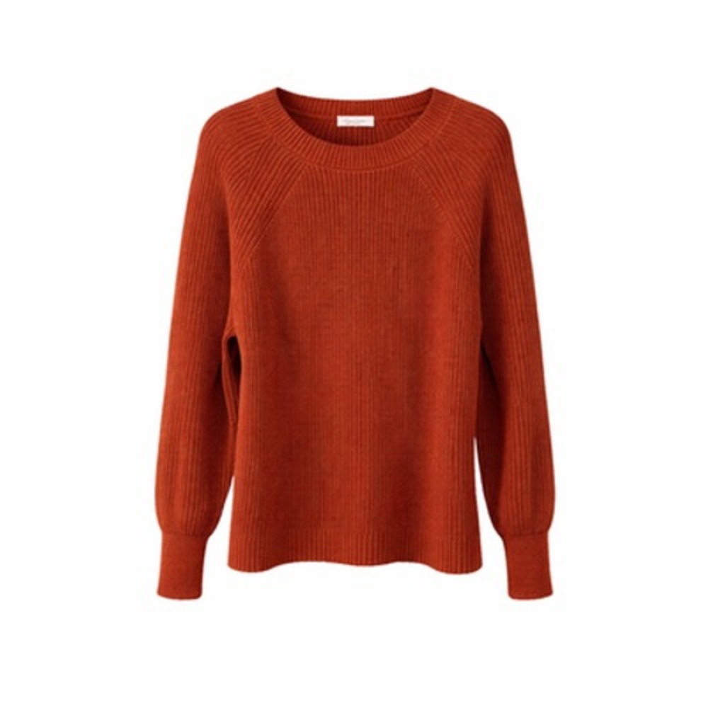 Jessica Simpson Womens XL Rust Orange Ribbed Knit Raglan Sleeve Pullover Sweater